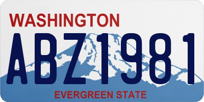 WA license plate ABZ1981