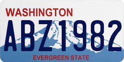 WA license plate ABZ1982