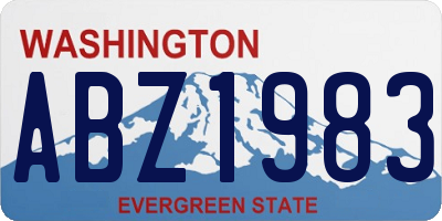 WA license plate ABZ1983