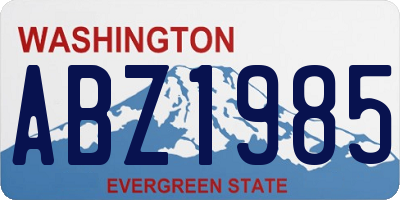 WA license plate ABZ1985
