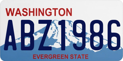 WA license plate ABZ1986