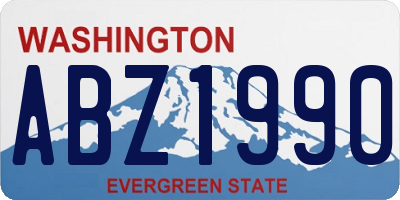 WA license plate ABZ1990