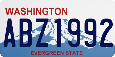 WA license plate ABZ1992