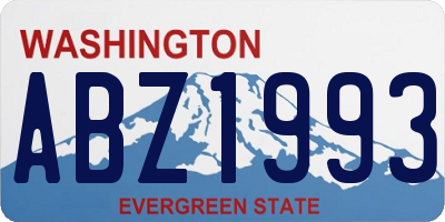 WA license plate ABZ1993