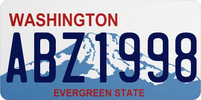WA license plate ABZ1998