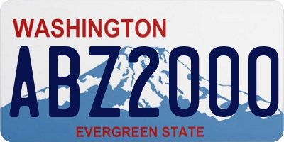 WA license plate ABZ2000
