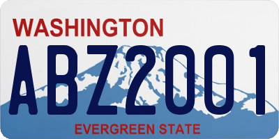 WA license plate ABZ2001