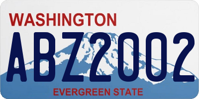 WA license plate ABZ2002