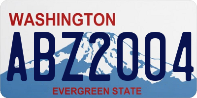 WA license plate ABZ2004