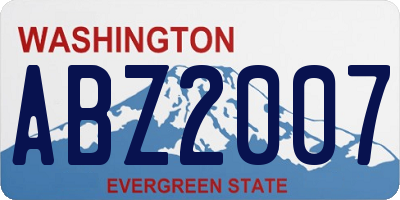 WA license plate ABZ2007