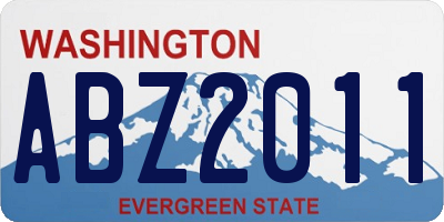 WA license plate ABZ2011