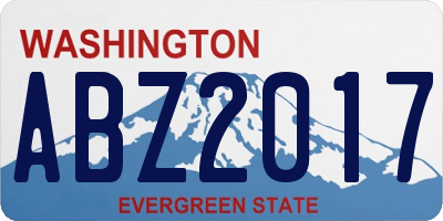 WA license plate ABZ2017