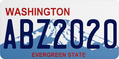 WA license plate ABZ2020