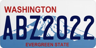 WA license plate ABZ2022