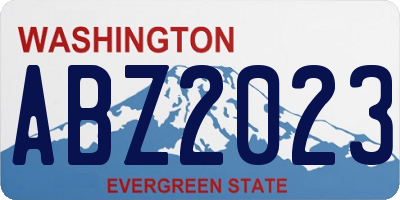 WA license plate ABZ2023