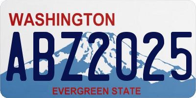 WA license plate ABZ2025