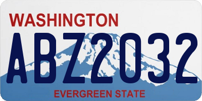 WA license plate ABZ2032