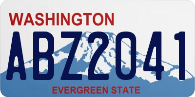 WA license plate ABZ2041