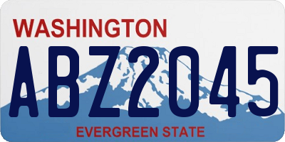 WA license plate ABZ2045