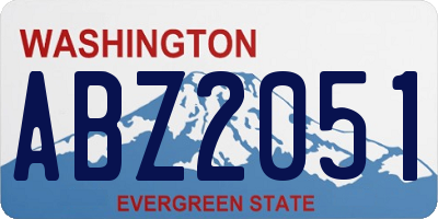 WA license plate ABZ2051
