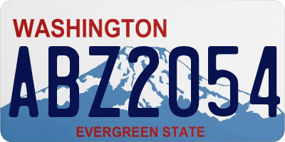 WA license plate ABZ2054
