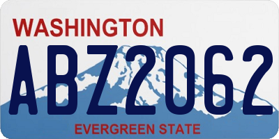 WA license plate ABZ2062