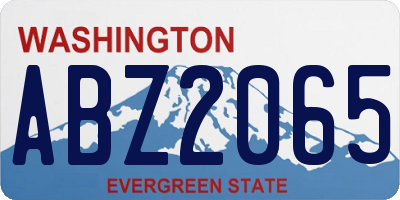 WA license plate ABZ2065