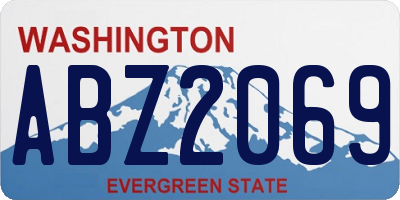 WA license plate ABZ2069