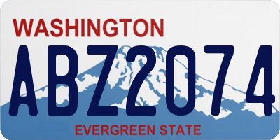 WA license plate ABZ2074
