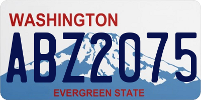 WA license plate ABZ2075