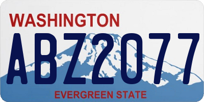 WA license plate ABZ2077