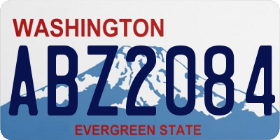 WA license plate ABZ2084
