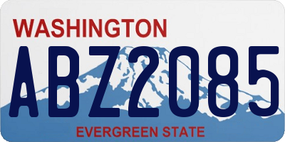 WA license plate ABZ2085