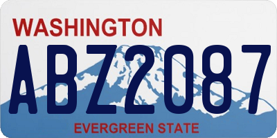 WA license plate ABZ2087