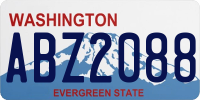 WA license plate ABZ2088