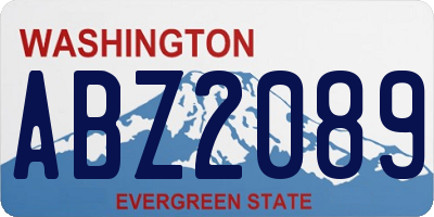 WA license plate ABZ2089
