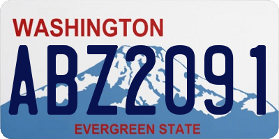 WA license plate ABZ2091