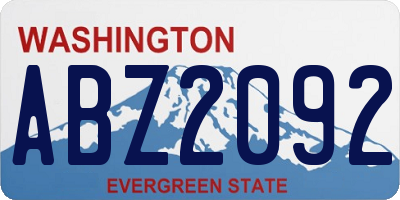 WA license plate ABZ2092