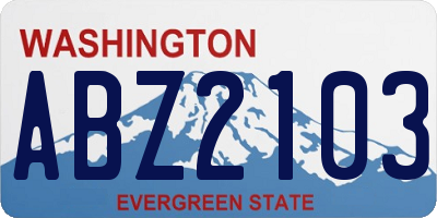 WA license plate ABZ2103