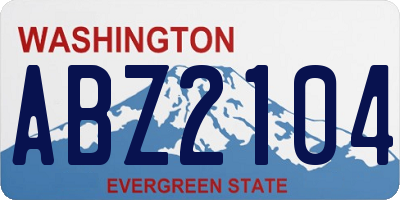 WA license plate ABZ2104