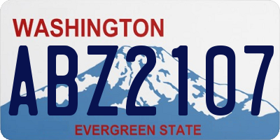 WA license plate ABZ2107