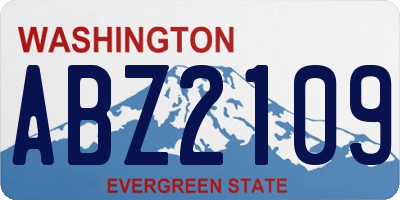 WA license plate ABZ2109