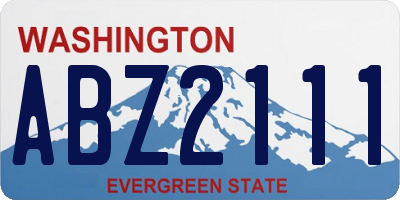 WA license plate ABZ2111