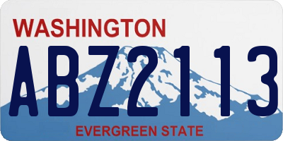 WA license plate ABZ2113