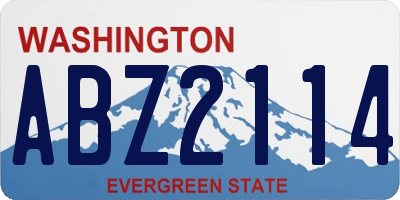 WA license plate ABZ2114