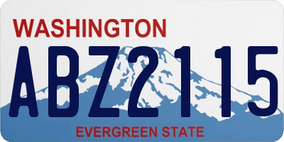 WA license plate ABZ2115
