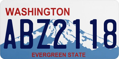 WA license plate ABZ2118