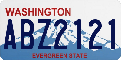 WA license plate ABZ2121