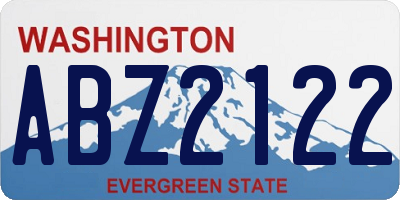 WA license plate ABZ2122