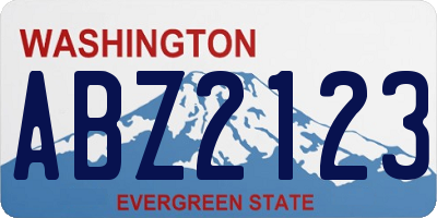 WA license plate ABZ2123